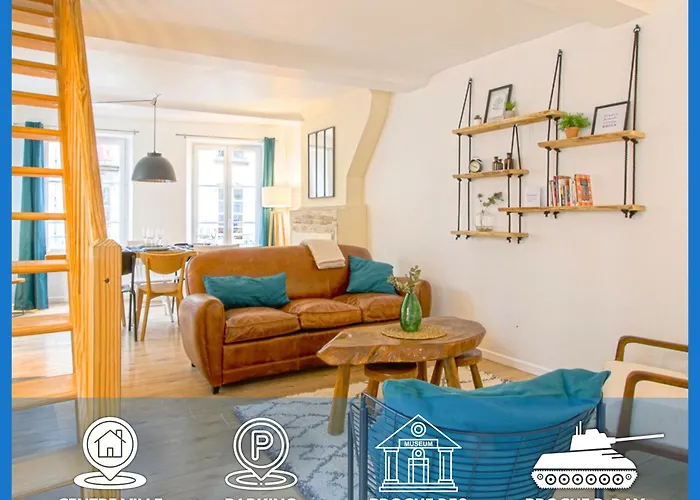 Freedom Grand Triplex Lumineux Decoration Contemporaine - Plein Centre Historique Bayeux - Parking Gratuit A Proximite Proche Commerces Restaurants - Plages Du Debarquement