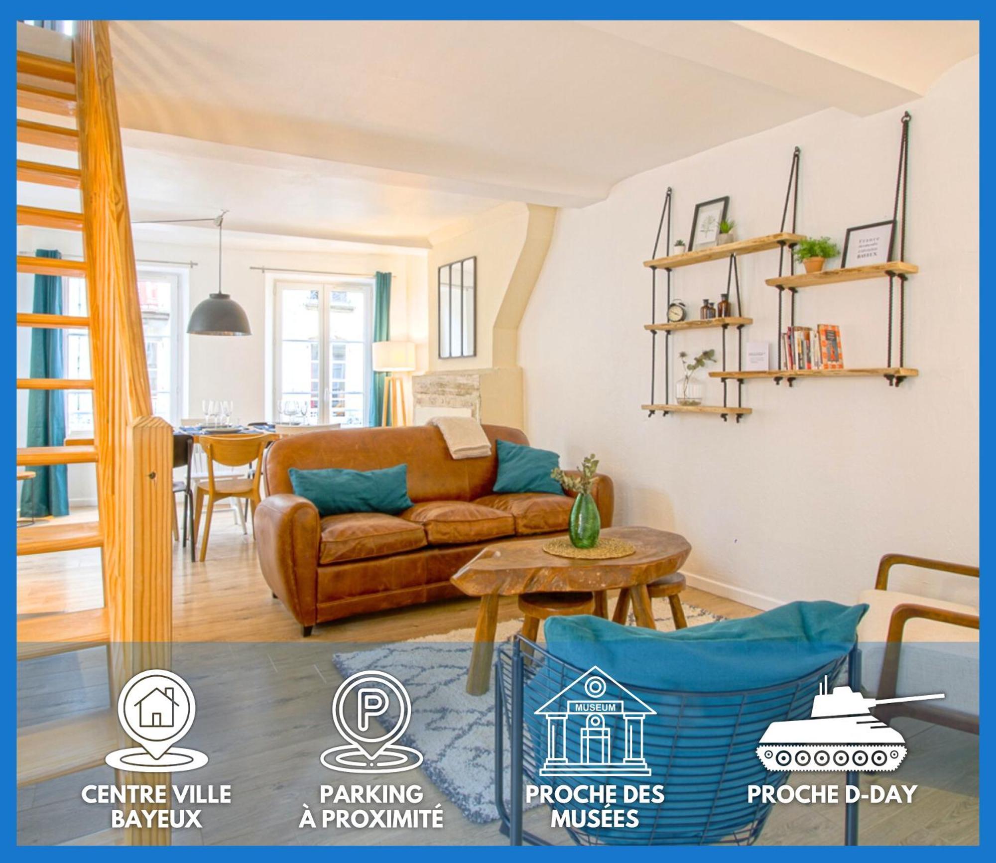 Freedom Grand Triplex Lumineux Decoration Contemporaine - Plein Centre Historique - Parking Gratuit A Proximite Proche Commerces Restaurants - Plages Du Debarquement * Bayeux